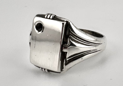 Sterling silver square ring men’s