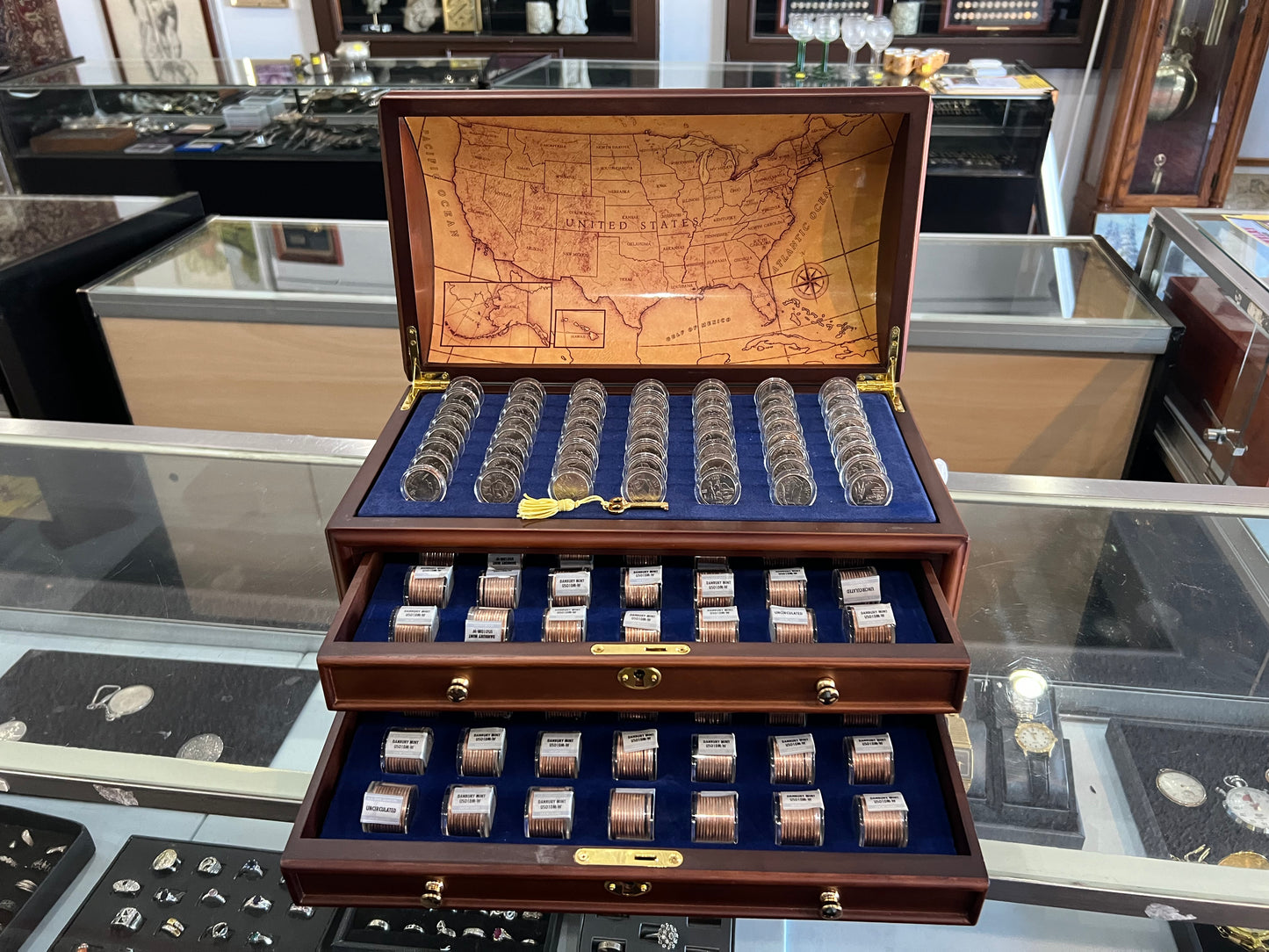 Danbury Mint Complete State Quarters Treasure Chest Collection Set