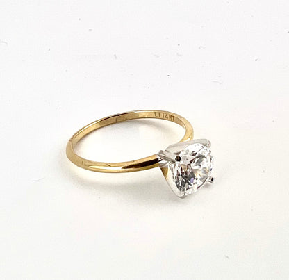 14k yellow gold ring with CZ stone