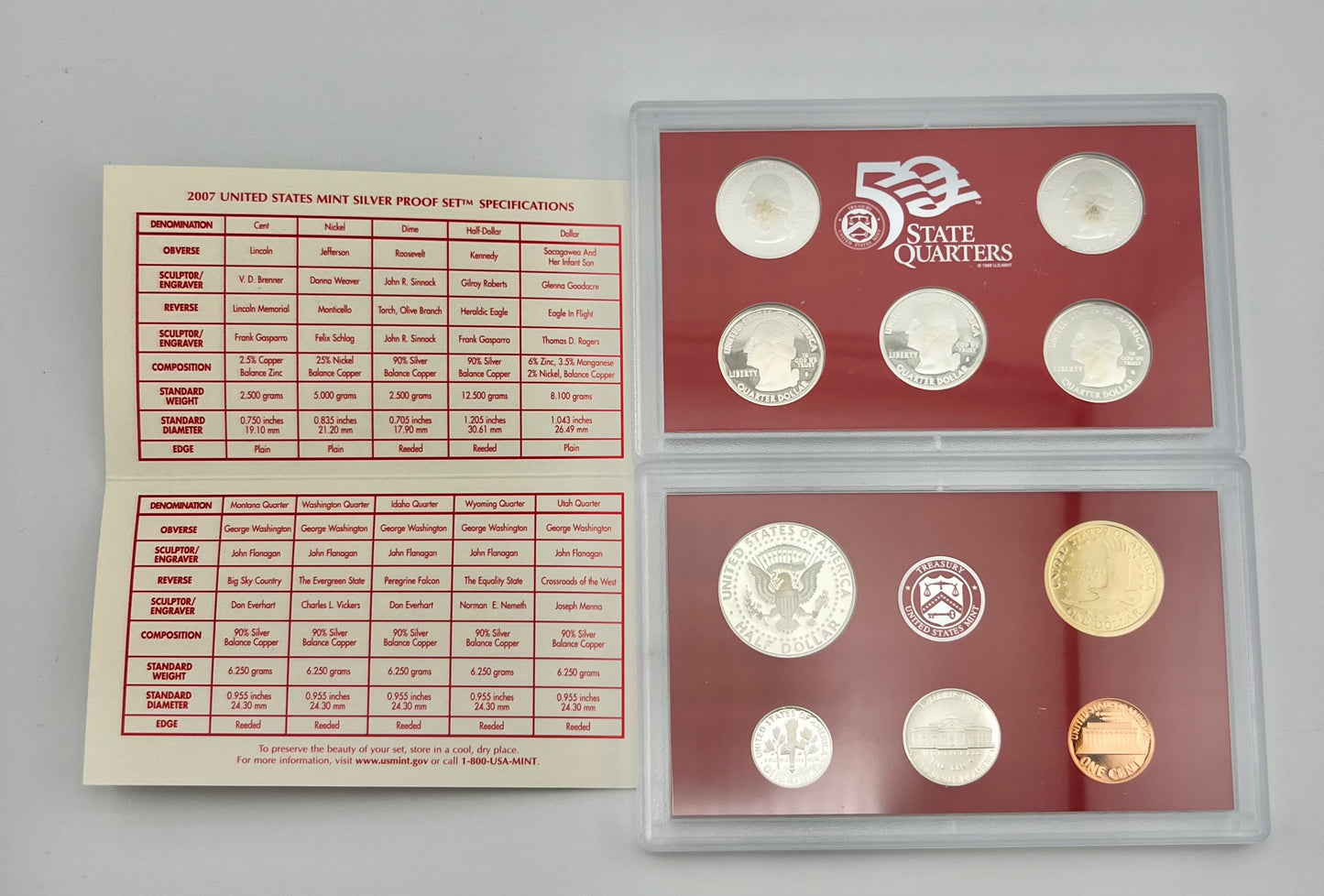 2007 Silver Proof Set U.S. Mint Original Government Packaging