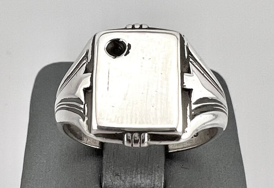 Sterling silver square ring men’s