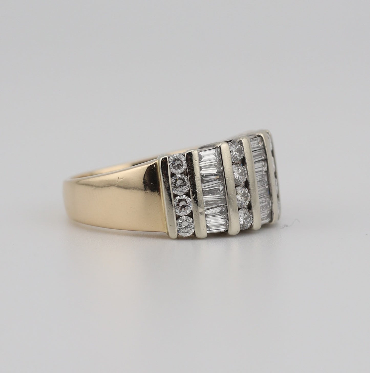 14k Yellow gold ladies diamond band