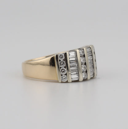 14k Yellow gold ladies diamond band