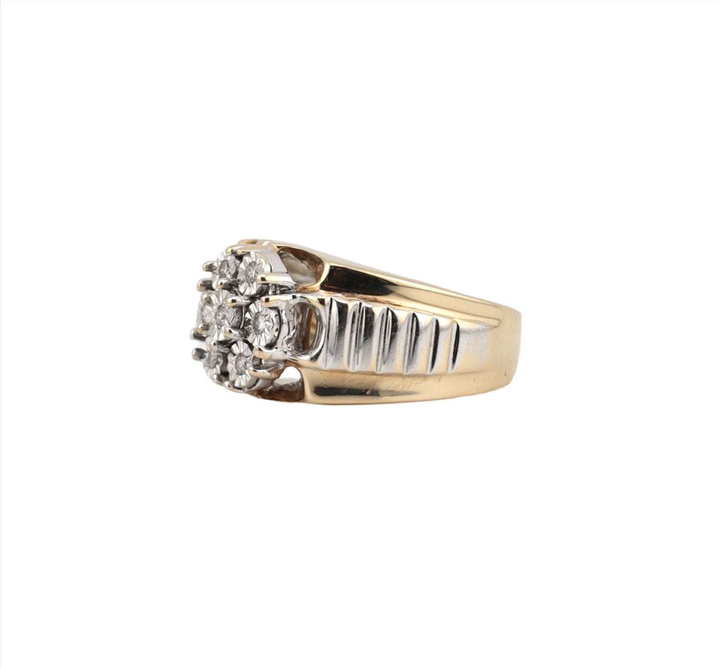 10k two tone mens diamond ring