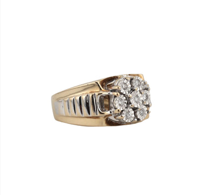 10k two tone mens diamond ring