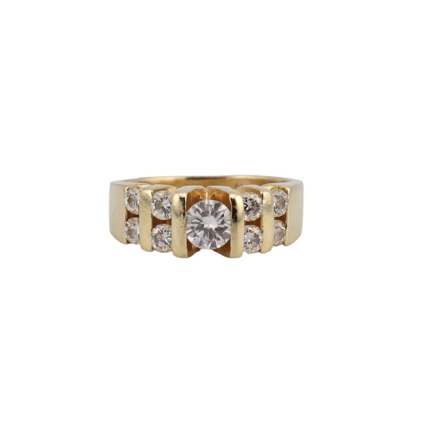 14k yellow gold ladies diamond ring