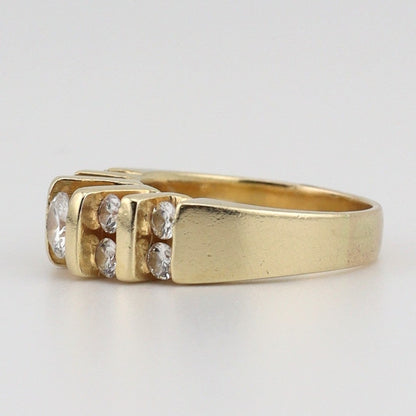 14k yellow gold ladies diamond ring