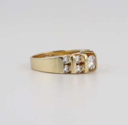 14k yellow gold ladies diamond ring