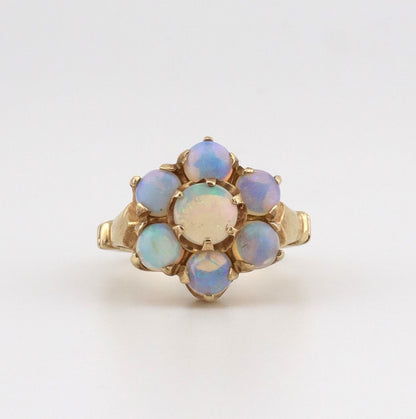 14k yellow gold vintage opal ladies ring