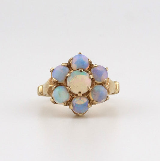 14k yellow gold vintage opal ladies ring