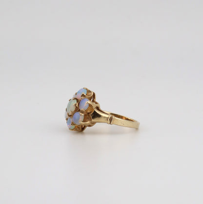 14k yellow gold vintage opal ladies ring