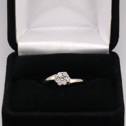 14K white gold diamond engagement ring ladies