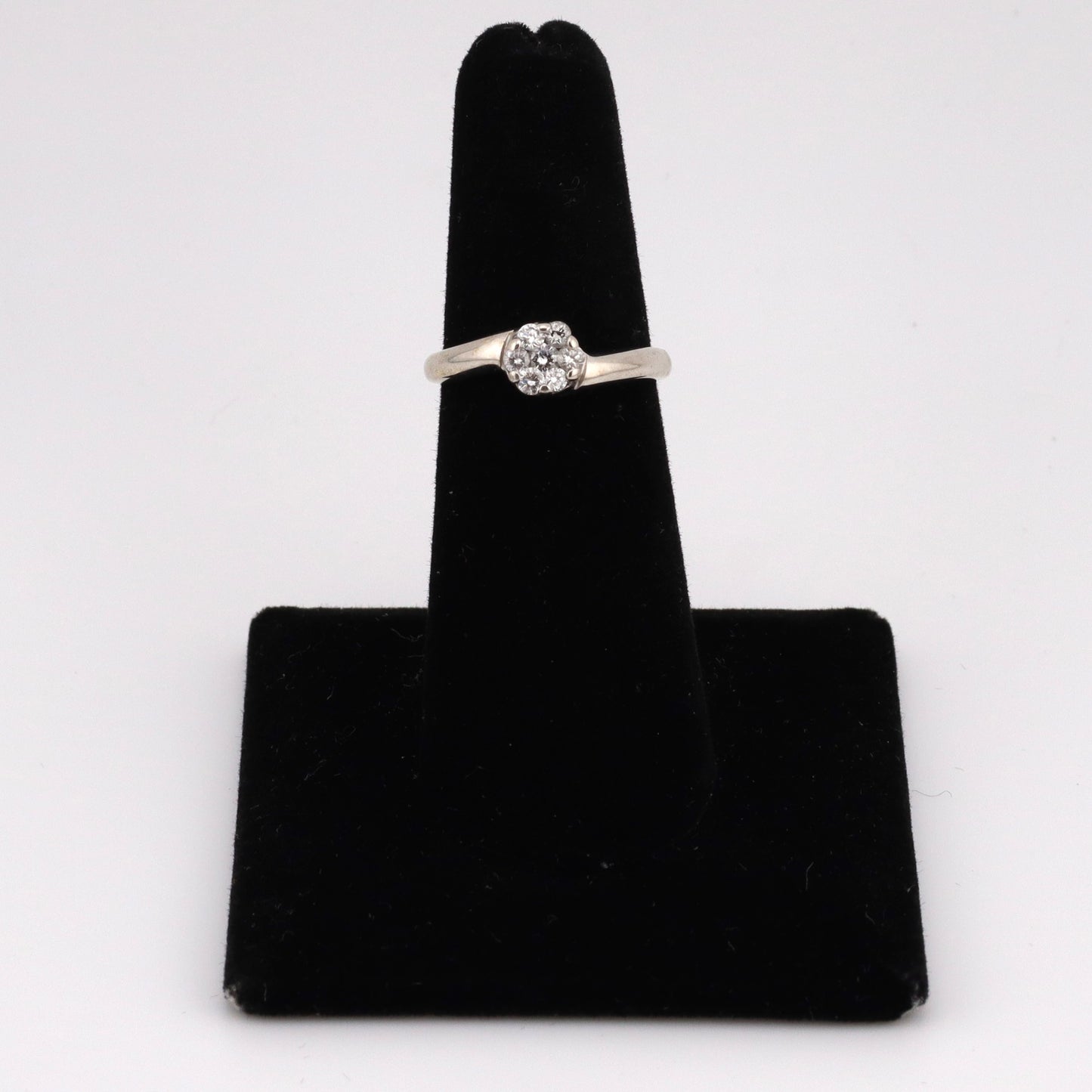 14K white gold diamond engagement ring ladies