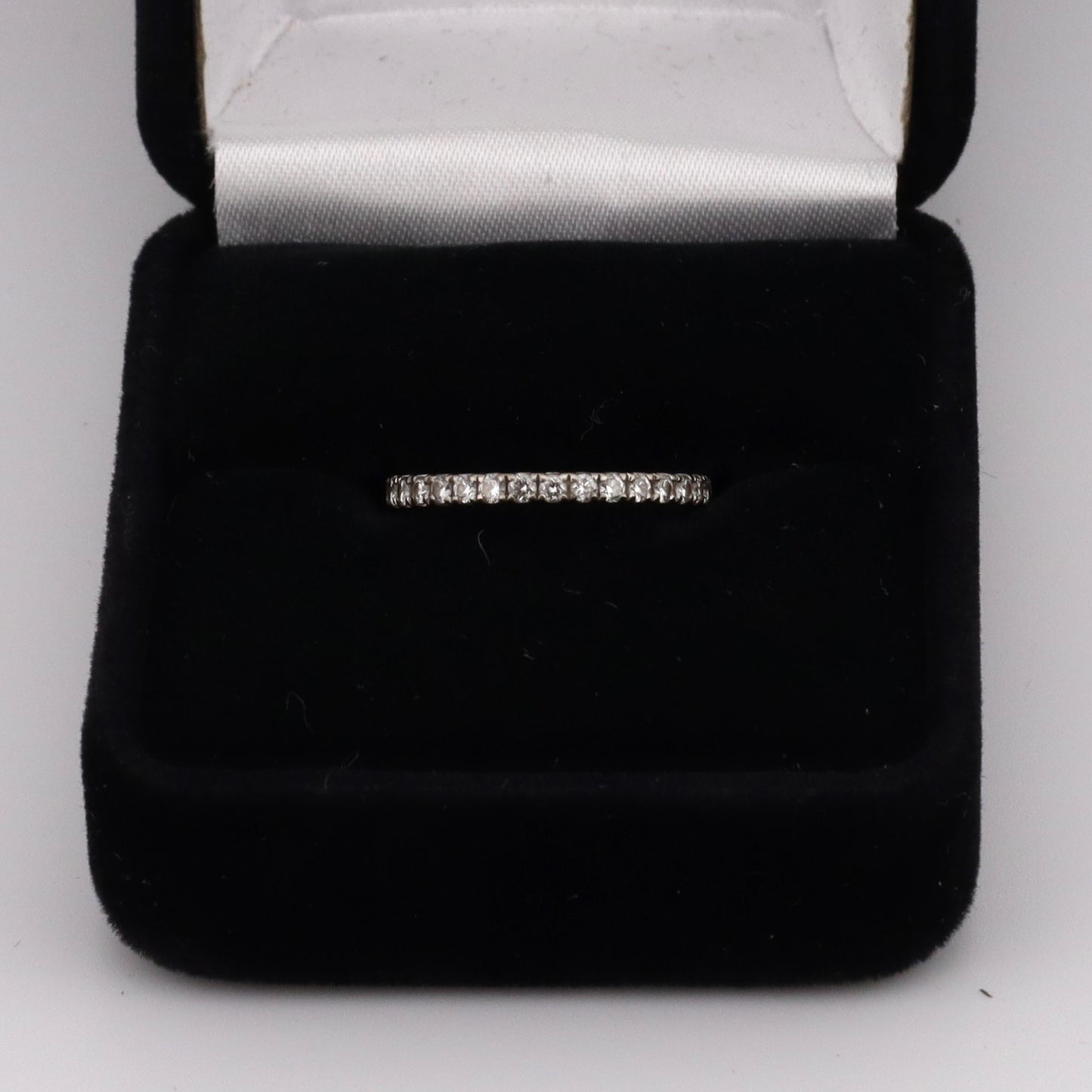 14k white gold channel set diamond wedding band