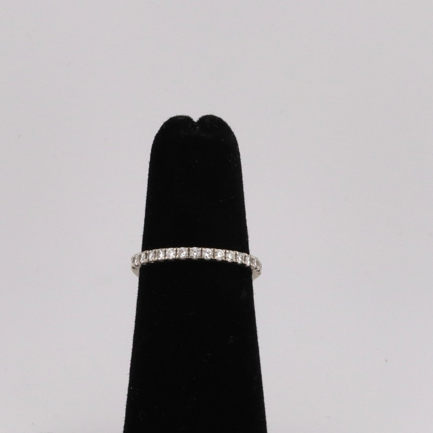 14k white gold channel set diamond wedding band