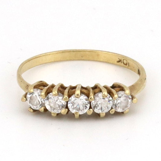 10k yellow gold ladies ring CZ