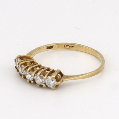 10k yellow gold ladies ring CZ