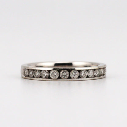 14k white gold channel set diamond band