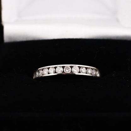 14k white gold channel set diamond band