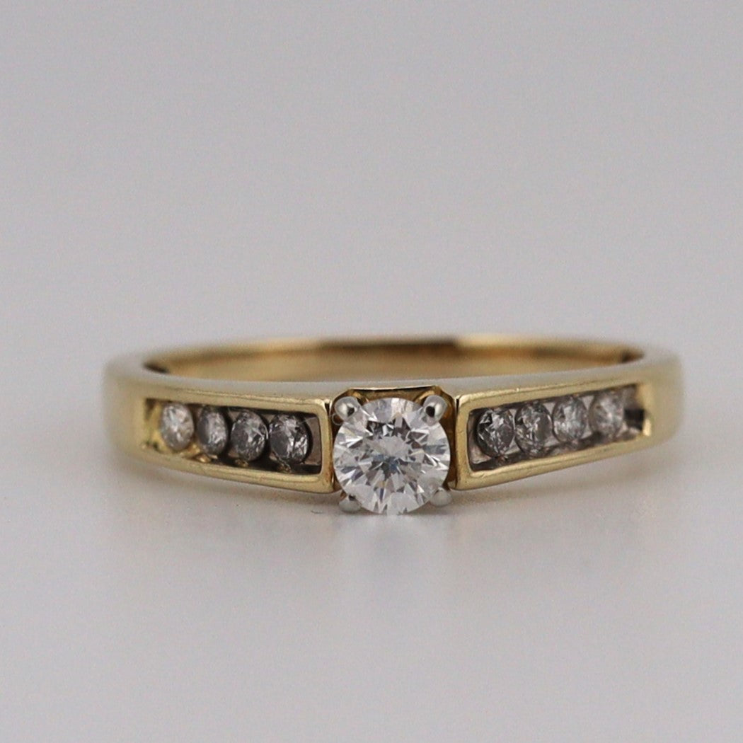 14k yellow gold .35 TDW ladies diamond ring