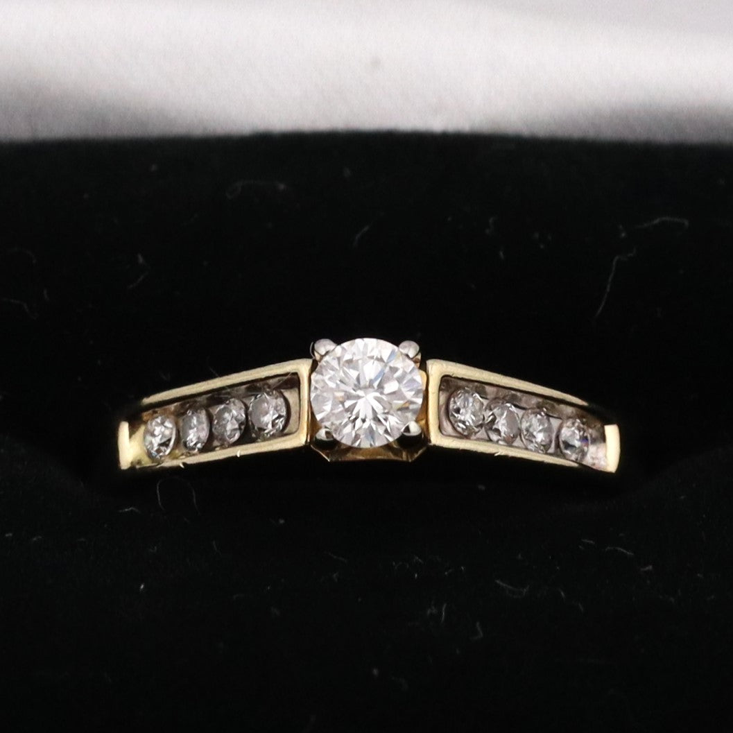 14k yellow gold .35 TDW ladies diamond ring