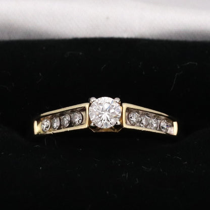 14k yellow gold .35 TDW ladies diamond ring