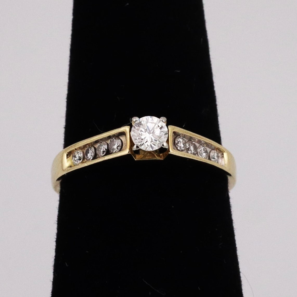 14k yellow gold .35 TDW ladies diamond ring