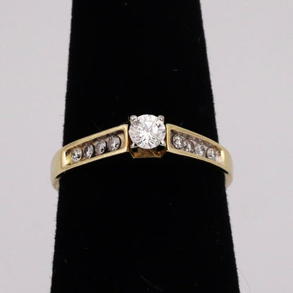 14k yellow gold .35 TDW ladies diamond ring