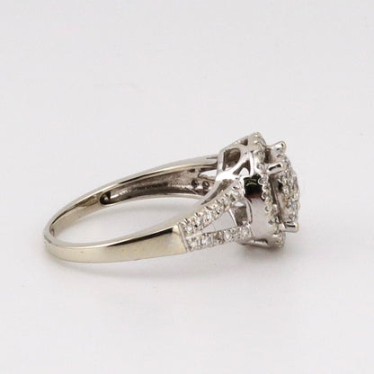 10k white ladies cluster halo diamond ring