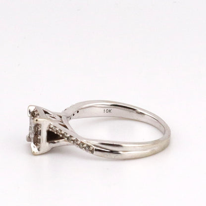 10k white gold ladies diamond ring