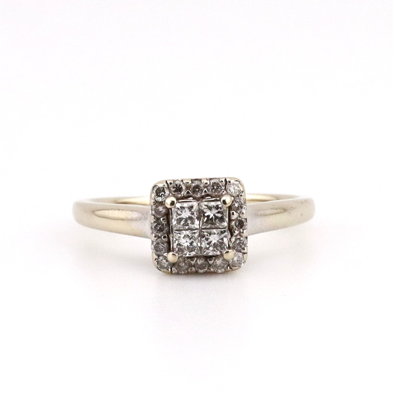 10k white gold ladies diamond ring