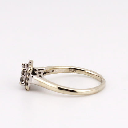 10k white gold ladies diamond ring