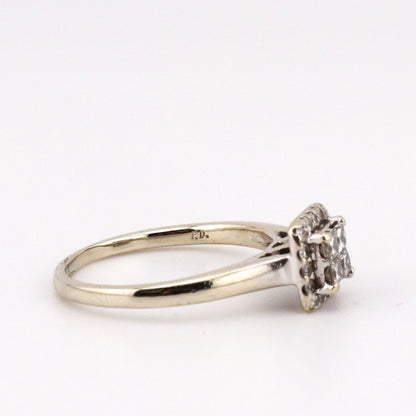 10k white gold ladies diamond ring