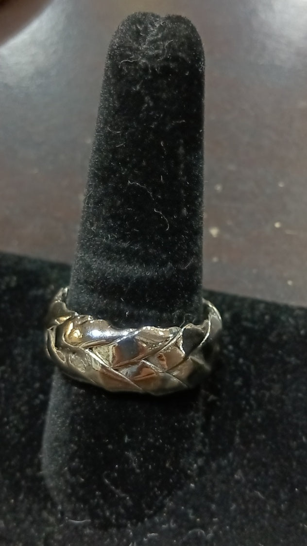 Sterling Silver 925 Men's Braided Band Ring – Size 11
