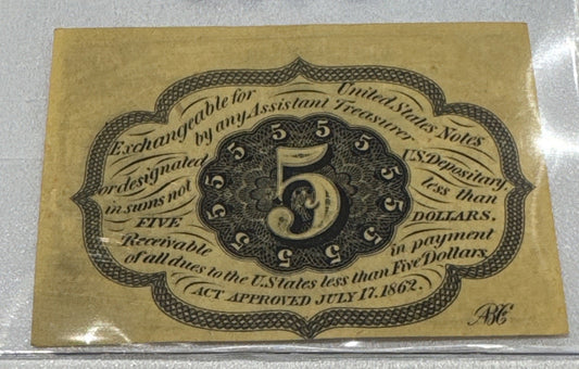 1867 5 Cents Fractional Currency Note Very Nice Uncirculated Stunning !